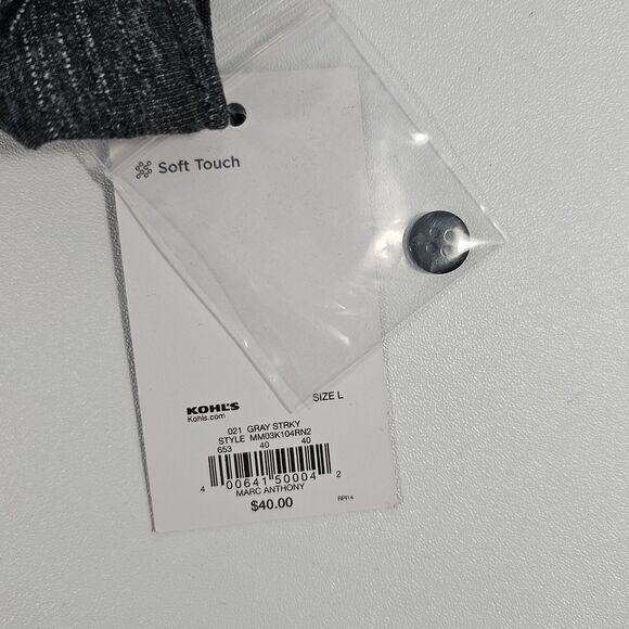 Marc Anthony Supremely Soft Slim Fit Gray Button Down Shirt Size Large NWT - Picture 4 of 8